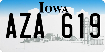 IA license plate AZA619