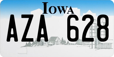 IA license plate AZA628