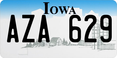 IA license plate AZA629