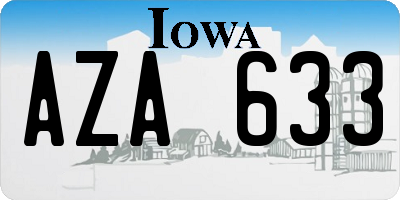 IA license plate AZA633
