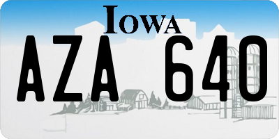 IA license plate AZA640