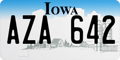 IA license plate AZA642
