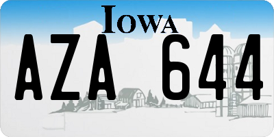 IA license plate AZA644