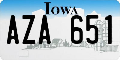 IA license plate AZA651