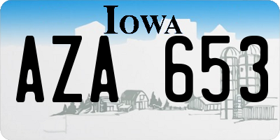 IA license plate AZA653
