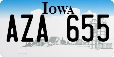 IA license plate AZA655