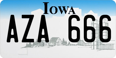 IA license plate AZA666