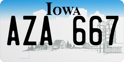 IA license plate AZA667
