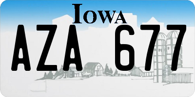 IA license plate AZA677