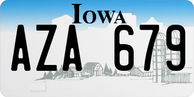 IA license plate AZA679