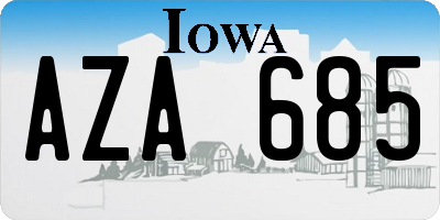 IA license plate AZA685