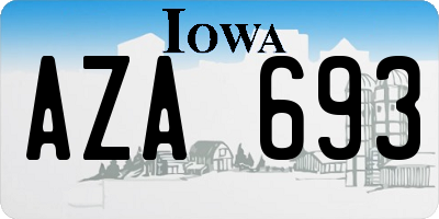 IA license plate AZA693