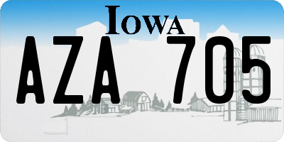 IA license plate AZA705