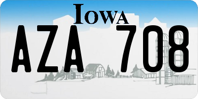 IA license plate AZA708