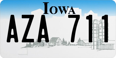 IA license plate AZA711