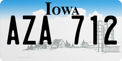 IA license plate AZA712