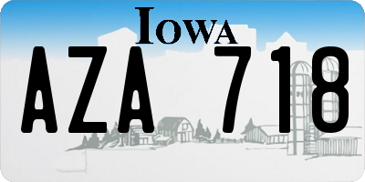 IA license plate AZA718