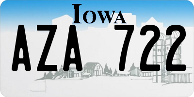 IA license plate AZA722