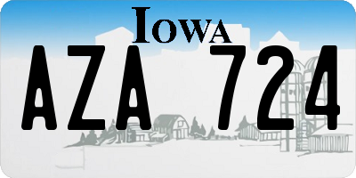 IA license plate AZA724