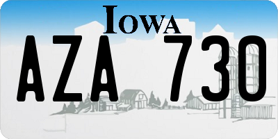 IA license plate AZA730