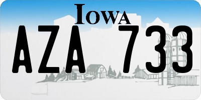 IA license plate AZA733