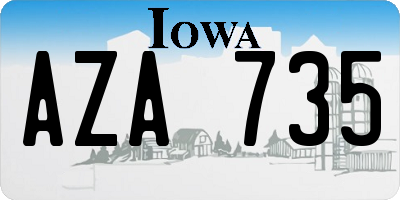 IA license plate AZA735