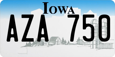 IA license plate AZA750