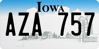 IA license plate AZA757