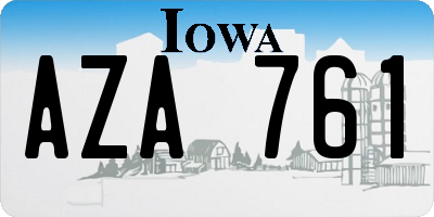 IA license plate AZA761
