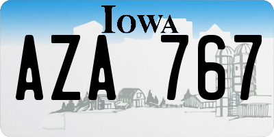IA license plate AZA767