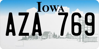 IA license plate AZA769