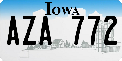 IA license plate AZA772