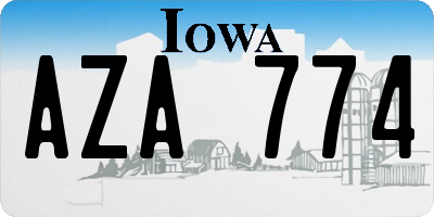 IA license plate AZA774