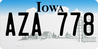 IA license plate AZA778