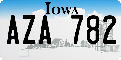 IA license plate AZA782