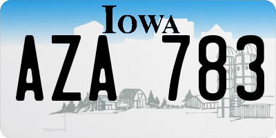 IA license plate AZA783