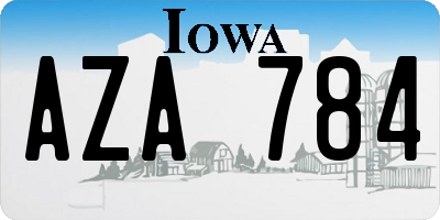 IA license plate AZA784