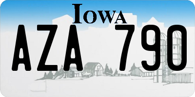 IA license plate AZA790