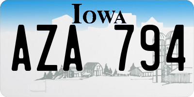 IA license plate AZA794