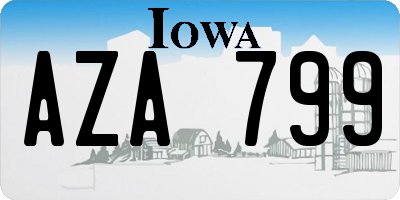 IA license plate AZA799