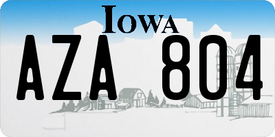IA license plate AZA804