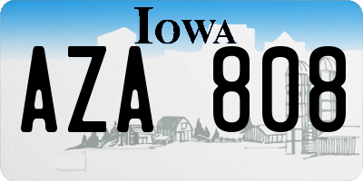 IA license plate AZA808