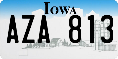 IA license plate AZA813