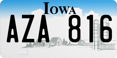 IA license plate AZA816