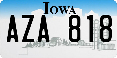 IA license plate AZA818