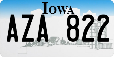 IA license plate AZA822