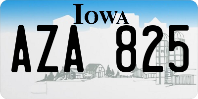 IA license plate AZA825