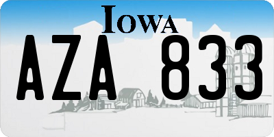 IA license plate AZA833
