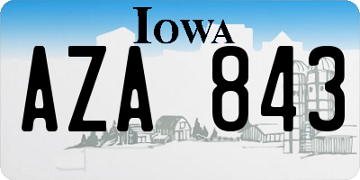 IA license plate AZA843