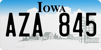 IA license plate AZA845